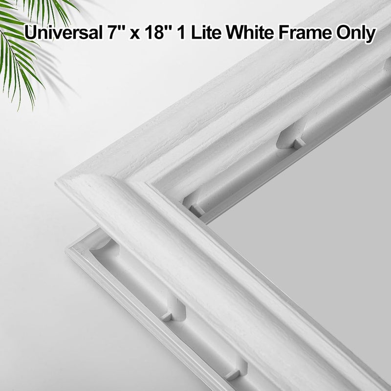 Pushglossy 7'' x 18'' Entry Door Frame Insert Only Replacement Kit (Glass Not Included)1 Lite Exterior Front Door Window Frame Grille Inserts Replacement Kit for Home Improvement - Image 3